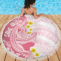 Pink Hawaii Shark Tattoo Beach Blanket Puakenikeni Lei Plumeria Polynesian Pattern