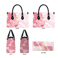 Pink Hawaii Shark Tattoo Leather Bag Puakenikeni Lei Plumeria Polynesian Pattern
