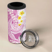 Purple Hawaii Shark Tattoo 4 in 1 Can Cooler Tumbler Puakenikeni Lei Plumeria Polynesian Pattern