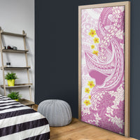 Purple Hawaii Shark Tattoo Door Cover Puakenikeni Lei Plumeria Polynesian Pattern