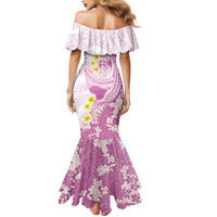 Purple Hawaii Shark Tattoo Family Matching Mermaid Dress and Hawaiian Shirt Puakenikeni Lei Plumeria Polynesian Pattern LT14 - Polynesian Pride