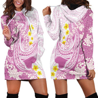 Purple Hawaii Shark Tattoo Hoodie Dress Puakenikeni Lei Plumeria Polynesian Pattern
