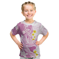 Purple Hawaii Shark Tattoo Kid T Shirt Puakenikeni Lei Plumeria Polynesian Pattern