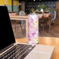 Purple Hawaii Shark Tattoo Skinny Tumbler Puakenikeni Lei Plumeria Polynesian Pattern