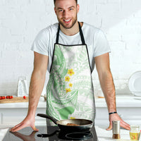 Green Hawaii Shark Tattoo Apron Puakenikeni Lei Plumeria Polynesian Pattern