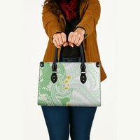 Green Hawaii Shark Tattoo Leather Bag Puakenikeni Lei Plumeria Polynesian Pattern