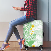 Green Hawaii Shark Tattoo Luggage Cover Puakenikeni Lei Plumeria Polynesian Pattern