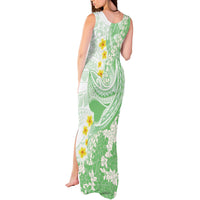 Green Hawaii Shark Tattoo Tank Maxi Dress Puakenikeni Lei Plumeria Polynesian Pattern
