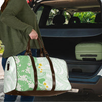 Green Hawaii Shark Tattoo Travel Bag Puakenikeni Lei Plumeria Polynesian Pattern