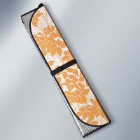 Orange Hawaii Shark Tattoo Auto Sun Shade Puakenikeni Lei Plumeria Polynesian Pattern