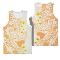 Orange Hawaii Shark Tattoo Basketball Jersey Puakenikeni Lei Plumeria Polynesian Pattern