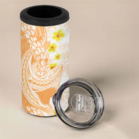 Orange Hawaii Shark Tattoo 4 in 1 Can Cooler Tumbler Puakenikeni Lei Plumeria Polynesian Pattern LT14 - Polynesian Pride