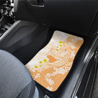 Orange Hawaii Shark Tattoo Car Mats Puakenikeni Lei Plumeria Polynesian Pattern