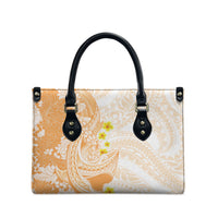 Orange Hawaii Shark Tattoo Leather Bag Puakenikeni Lei Plumeria Polynesian Pattern