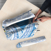 Blue Hawaii Shark Tattoo Umbrella Puakenikeni Lei Plumeria Polynesian Pattern