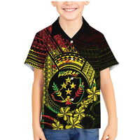 Reggae Kosrae Liberation Day Family Matching Mermaid Dress and Hawaiian Shirt September 8 Polynesian Tattoo LT14 Son's Shirt Reggae - Polynesian Pride