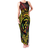 Reggae Kosrae Liberation Day Family Matching Tank Maxi Dress and Hawaiian Shirt September 8 Polynesian Tattoo LT14 Mom's Dress Reggae - Polynesian Pride