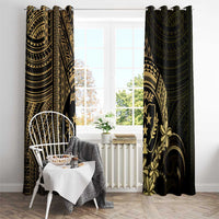 Gold Kosrae Liberation Day Window Curtain September 8 Polynesian Tattoo - Polynesian Pride