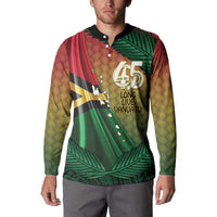 Personalised Long Live Vanuatu Independence Day Button Sweatshirt 46th Anniversary Woven Pattern LT14 - Polynesian Pride