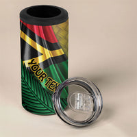 Personalised Long Live Vanuatu Independence Day 4 in 1 Can Cooler Tumbler 46th Anniversary Woven Pattern LT14 - Polynesian Pride