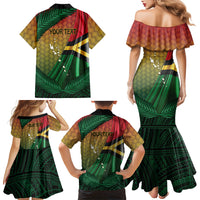 Personalised Long Live Vanuatu Independence Day Family Matching Mermaid Dress and Hawaiian Shirt 45th Anniversary Woven Pattern - Polynesian Pride