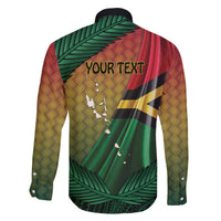 Personalised Long Live Vanuatu Independence Day Family Matching Off The Shoulder Long Sleeve Dress and Hawaiian Shirt 46th Anniversary Woven Pattern LT14 - Polynesian Pride