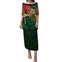 Personalised Long Live Vanuatu Independence Day Family Matching Puletasi and Hawaiian Shirt 46th Anniversary Woven Pattern LT14 Mom's Dress Reggae - Polynesian Pride