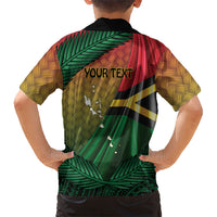 Personalised Long Live Vanuatu Independence Day Family Matching Short Sleeve Bodycon Dress and Hawaiian Shirt 46th Anniversary Woven Pattern LT14 - Polynesian Pride