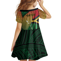 Personalised Long Live Vanuatu Independence Day Family Matching Short Sleeve Bodycon Dress and Hawaiian Shirt 46th Anniversary Woven Pattern LT14 - Polynesian Pride
