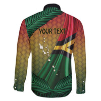 Personalised Long Live Vanuatu Independence Day Family Matching Short Sleeve Bodycon Dress and Hawaiian Shirt 46th Anniversary Woven Pattern LT14 - Polynesian Pride