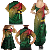 Personalised Long Live Vanuatu Independence Day Family Matching Summer Maxi Dress and Hawaiian Shirt 46th Anniversary Woven Pattern LT14 - Polynesian Pride