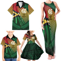 Personalised Long Live Vanuatu Independence Day Family Matching Tank Maxi Dress and Hawaiian Shirt 45th Anniversary Woven Pattern - Polynesian Pride