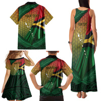 Personalised Long Live Vanuatu Independence Day Family Matching Tank Maxi Dress and Hawaiian Shirt 45th Anniversary Woven Pattern - Polynesian Pride