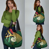 Long Live Vanuatu Independence Day Grocery Bag 46th Anniversary Woven Pattern LT14 - Polynesian Pride