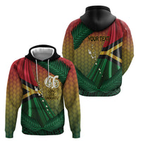 Personalised Long Live Vanuatu Independence Day Hoodie 46th Anniversary Woven Pattern LT14 - Polynesian Pride