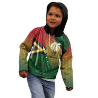Personalised Long Live Vanuatu Independence Day Kid Hoodie 46th Anniversary Woven Pattern LT14 - Polynesian Pride