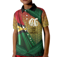 Personalised Long Live Vanuatu Independence Day Kid Polo Shirt 46th Anniversary Woven Pattern LT14 Kid Reggae - Polynesian Pride