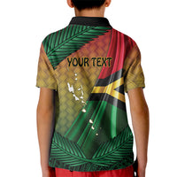 Personalised Long Live Vanuatu Independence Day Kid Polo Shirt 46th Anniversary Woven Pattern LT14 - Polynesian Pride
