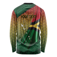 Personalised Long Live Vanuatu Independence Day Long Sleeve Shirt 46th Anniversary Woven Pattern LT14 - Polynesian Pride
