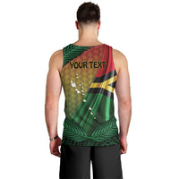 Personalised Long Live Vanuatu Independence Day Men Tank Top 46th Anniversary Woven Pattern LT14 - Polynesian Pride