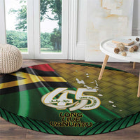 Long Live Vanuatu Independence Day Round Carpet 46th Anniversary Woven Pattern LT14 - Polynesian Pride
