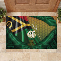 Long Live Vanuatu Independence Day Rubber Doormat 46th Anniversary Woven Pattern LT14 Reggae - Polynesian Pride