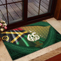 Long Live Vanuatu Independence Day Rubber Doormat 46th Anniversary Woven Pattern LT14 - Polynesian Pride