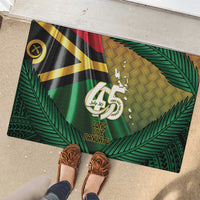 Long Live Vanuatu Independence Day Rubber Doormat 46th Anniversary Woven Pattern LT14 - Polynesian Pride
