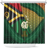 Long Live Vanuatu Independence Day Shower Curtain 46th Anniversary Woven Pattern LT14 Reggae - Polynesian Pride