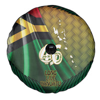 Long Live Vanuatu Independence Day Spare Tire Cover 45th Anniversary Woven Pattern - Polynesian Pride