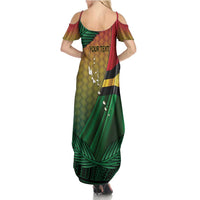 Personalised Long Live Vanuatu Independence Day Summer Maxi Dress 46th Anniversary Woven Pattern LT14 - Polynesian Pride