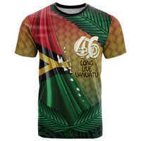 Personalised Long Live Vanuatu Independence Day T Shirt 46th Anniversary Woven Pattern LT14 Reggae - Polynesian Pride