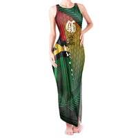 Personalised Long Live Vanuatu Independence Day Tank Maxi Dress 46th Anniversary Woven Pattern LT14 Women Reggae - Polynesian Pride