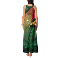 Personalised Long Live Vanuatu Independence Day Tank Maxi Dress 46th Anniversary Woven Pattern LT14 - Polynesian Pride